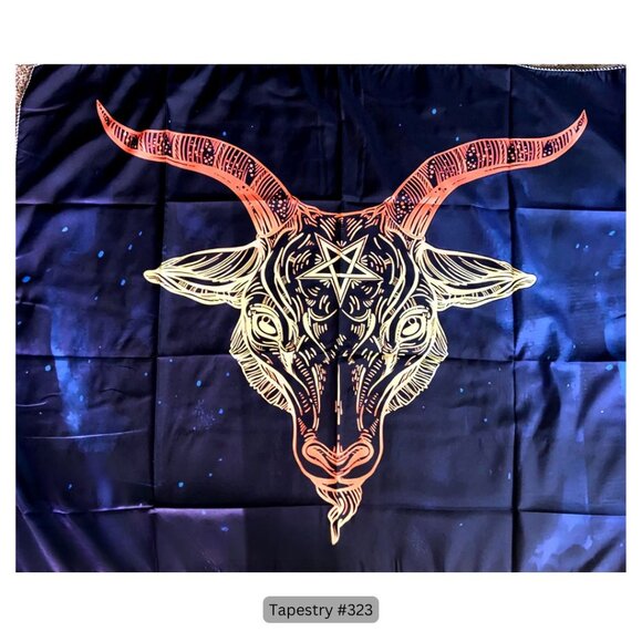 Baphomet Horned Goat Tapestry Hanging Wall Decor - Picture 1 of 1